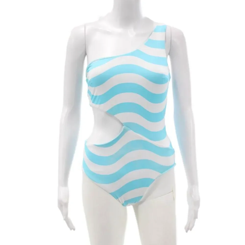 Solid & Striped Women Blue Striped Swimsuit Recycled Polyamide Size M